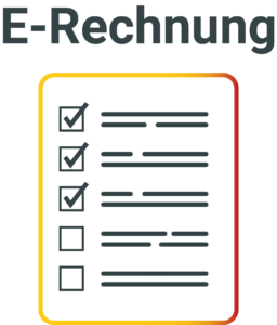 Checkliste Icon mit der Überschrift E-Rechnung